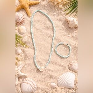 🌊 Coastal Cutie line Shell Necklace & Bracelet Set | Beach Inspired Jewelry